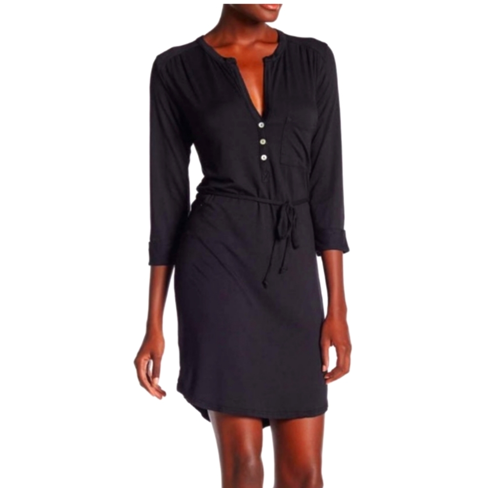 Bobi + Revolve Navy Dress with 3/4 length sleeves, size M
